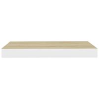 Wandschappen zwevend 2 st 50x23x3,8 cm MDF eikenkleurig en wit - thumbnail