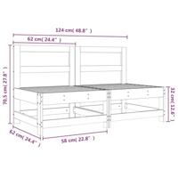 Tuinmiddenbanken 2 st massief grenenhout grijs - thumbnail