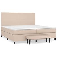 Boxspring met matras kunstleer cappuccinokleurig 200x200 cm - thumbnail