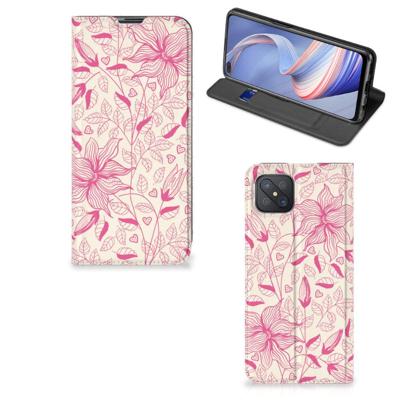 OPPO Reno4 Z 5G Smart Cover Pink Flowers OPPO Reno4 Z 5G Smart Cover Pink Flowers