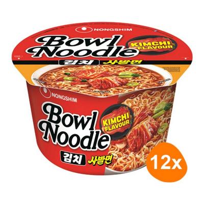 Nongshim - Instant Bowl Noedels Shin Kimchi - 12 Stuks Nongshim - Instant Bowl Noedels Shin Kimchi - 12 Stuks