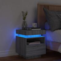 Nachtkastje met LED-verlichting 40x39x48,5 cm grijs sonoma - thumbnail