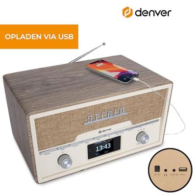 Denver MDA-525LW LIGHT WOOD Radio DAB+, VHF (FM) Hout (licht)