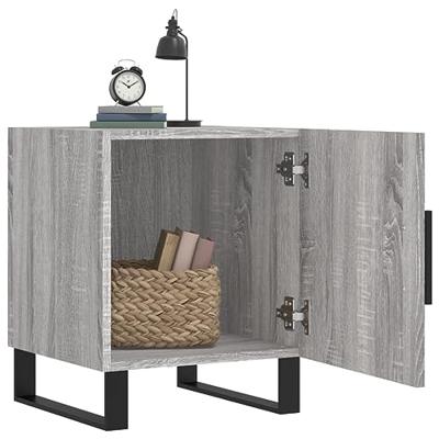 Nachtkastjes 2 st 40x40x50 cm bewerkt hout grijs sonoma eiken