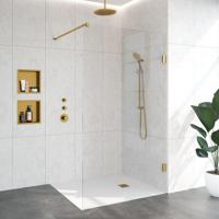 Inloopdouche Compleet Just Creating Profielloos 130 cm Goud Sanitop - thumbnail