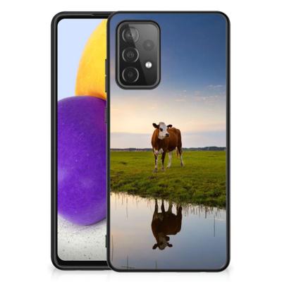 Samsung Galaxy A72 (5G/4G) Dierenprint Telefoonhoesje Koe Samsung Galaxy A72 (5G/4G) Dierenprint Telefoonhoesje Koe