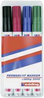 Edding 3000 4-3000-4-1999 Permanent marker Zwart, Rood, Blauw, Groen Watervast: Ja - thumbnail