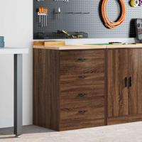 VidaXL Garagekast 60x51x85 cm massief grenenhout bruin eikenkleurig - thumbnail