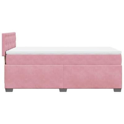 Boxspring met matras fluweel roze 90x190 cm