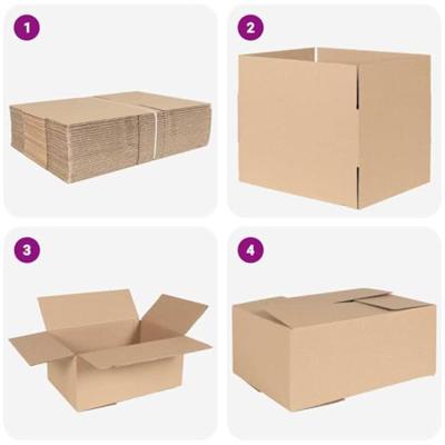 VidaXL Vouwdoos met opslag 50 pcs naturel 35 x 24 x 15 cm karton VidaXL Vouwdoos met opslag 50 pcs naturel 35 x 24 x 15 cm karton