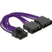 Delock 83705 Voedingskabel PCI Express 8 pin male > 2 x 4 pin male textiel afscherming paars - thumbnail
