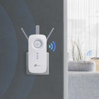 TP-Link RE450 (DE) AC1750 Gigabit dual-band WLAN repeater (1300 Mbit/s (5 GHz) en 450 Mbit/s (2,4 GHz), AP-modus, signaalsterkteweergave, 1 Gigabit poort, WPS, geschikt voor alle WLAN-apparaten) - thumbnail