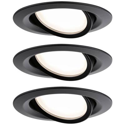 Paulmann 93082 Set Nova Plus LED-inbouwlamp LED 6 W Zwart Paulmann 93082 Set Nova Plus LED-inbouwlamp LED 6 W Zwart