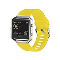 By Qubix - Compatible met Fitbit Blaze sport horloge band/siliconen alleen voor Compatible met Fitbit Blaze - Geel - Compatible fitbit bandje - thumbnail