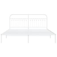 Bedframe met hoofdbord metaal wit 183x213 cm - thumbnail
