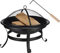 Hi Vuurschaal Vuurkorf Ø56 x 48 cm - Met Vonkenbescherming - Zwart - thumbnail