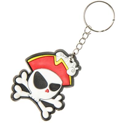 LG Imports sleutelhanger piraat jongens 5,5 cm wit/rood/zwart