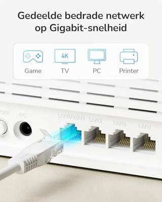 Cudy ac1200 wi-fi 4g lte-cat6 gigabit router lt700v mesh router (wit, mesh, app, nano simslot)