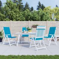 VidaXL Tuinstoelkussens 4 st hoge rug 120x50x3 cm stof blauw - thumbnail