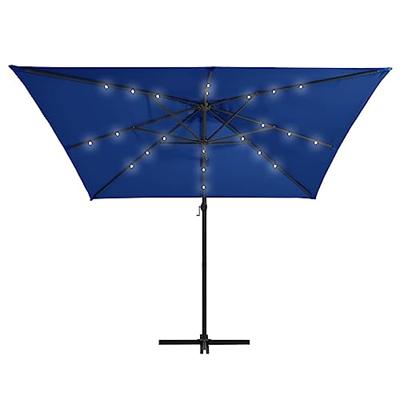 Zweefparasol met LED en stalen paal 250x250 cm azuurblauw Zweefparasol met LED en stalen paal 250x250 cm azuurblauw