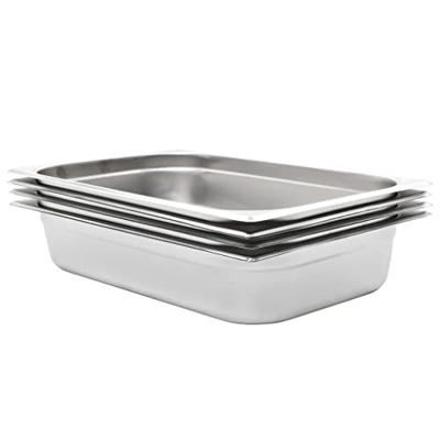 VidaXL Gastronormbakken 4 st gn 1/1 100 mm roestvrij staal