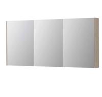 INK SPK2 Spiegelkast - 160x14x74cm - 3 deuren - dubbelzijdige Spiegel - schakelaar en stopcontact - MFC Ivoor eiken 1105530 - thumbnail