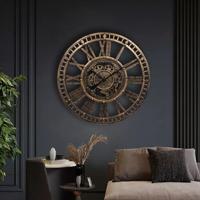 Grote Wandklok Tim - klok goud - industriële klok 90 cm - thumbnail