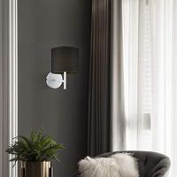 Home Sweet Home - Wandlamp Mati voor lampenkap - Wit - 10/10/18cm - rond - gemaakt van Metaal - geschikt voor E27 LED lichtbron - voor lampenkap met doorsnede max.20cm - thumbnail