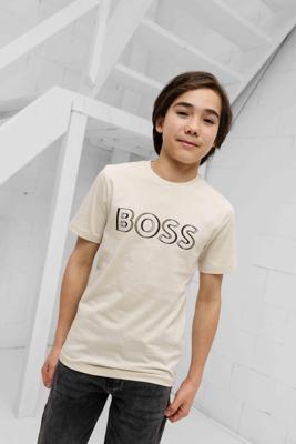 Hugo Boss 3D Logo T-Shirt Kids Beige - Maat 11/12 jaar - Kleur: Beige | Soccerfanshop