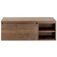 Frozen Badmeubelset 120 cm - Greeplijst in Kleur - Wastafel Regaalkast met Bovenblad Tabacco - thumbnail