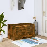 VidaXL Wandschoenenkast 70x35x38 cm massief grenenhout gerookt eiken - thumbnail