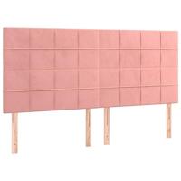 Boxspring met matras fluweel roze 200x200 cm - thumbnail