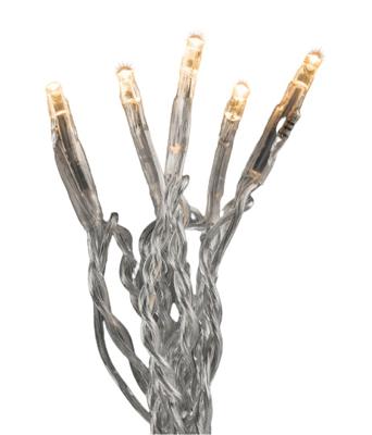 Micro LED lichtsnoer transparant met 100 extra warm witte lampen