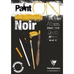 Clairefontaine Painton Mixmedia - Blok - 250 gr - 20 Blad - Zwart