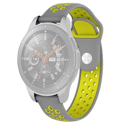 Dubbele kleur polsband horloge band voor Galaxy Watch 46mm (geel + grijs)