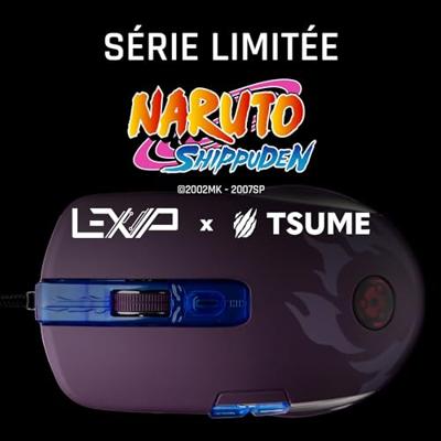 Lexip Naruto Shippuden Madara Destruction Gaming-muis Kabelgebonden Optisch Zwart, Lila 12000 dpi Verlicht, Gewichtsreductie