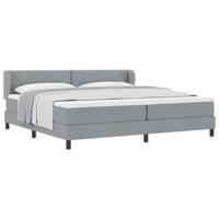 Boxspringbed met matras stof lichtgrijs 200x200 cm - thumbnail