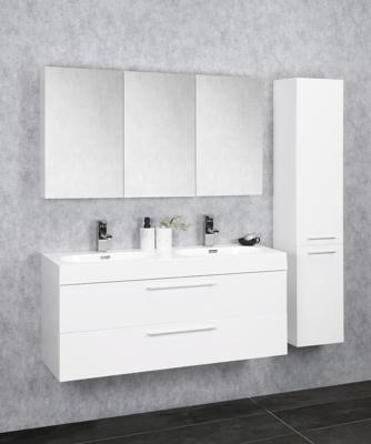 Badkamermeubelset Differnz Somero Met Keramiek Wastafel 120 cm Hoogglans Wit Differnz