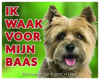 Cairn Terrier Waakbord - Ik waak voor mijn baas Blond Cairn Terrier Waakbord - Ik waak voor mijn baas Blond