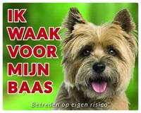 Cairn Terrier Waakbord - Ik waak voor mijn baas Blond - thumbnail