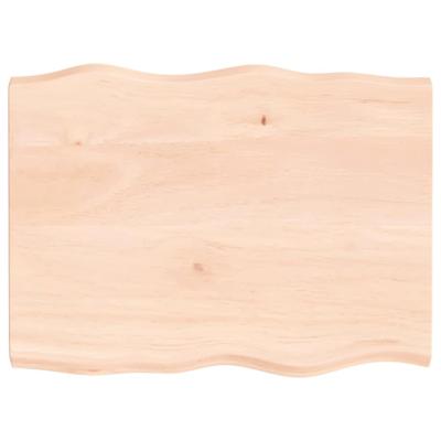 Tafelblad natuurlijke rand 80x60x(2-4) cm massief eikenhout