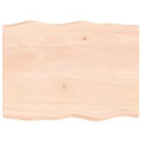 Tafelblad natuurlijke rand 80x60x(2-4) cm massief eikenhout - thumbnail