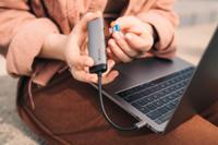 Verbatim 49147 USB-hub 4 poorten USB-A USB 3.2 Gen1 5 GBit/s Met USB-C stekker, LED-weergave Grijs - thumbnail