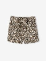 Short voor meisjes van twill met riem om te knopen vanille - thumbnail