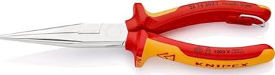 Knipex Platspitse Tang met Zijsnijder (Telefoontang) | 200 mm Lengte | Geïsoleerd | Meercomponenten-Omhulling - 26 16 200 T BK Knipex Platspitse Tang met Zijsnijder (Telefoontang) | 200 mm Lengte | Geïsoleerd | Meercomponenten-Omhulling - 26 16 200 T BK