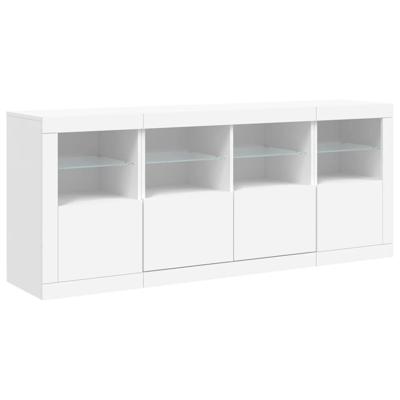 Dressoir met LED-verlichting 163x37x67 cm wit