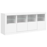 Dressoir met LED-verlichting 163x37x67 cm wit - thumbnail