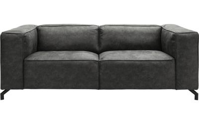 Goossens Bank Calvin grijs, micro leer, 2,5-zits, modern design