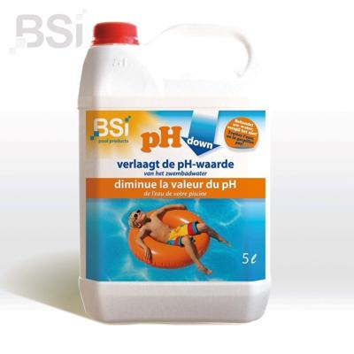 Ph down liquid 5 liter Zwembadonderhoud BSI - Bsi
