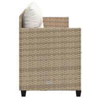 Ligbed met kussens poly rattan beige - thumbnail